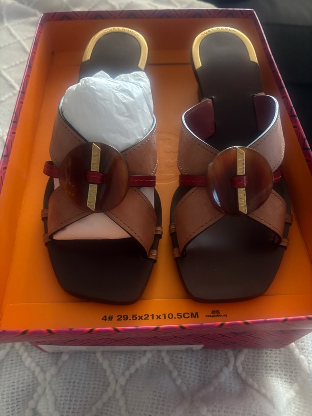 Tory Burch Artisanal Knot Heeled Mule Sandal 45MM